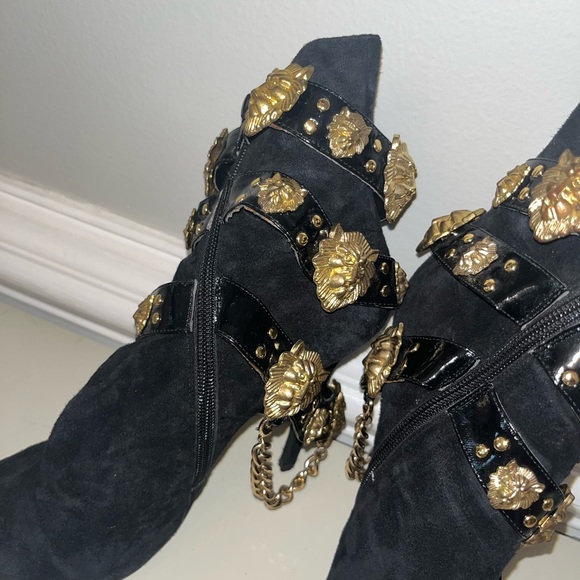 Black and Gold Jeffery Campbell Boots - Picture 2 of 6